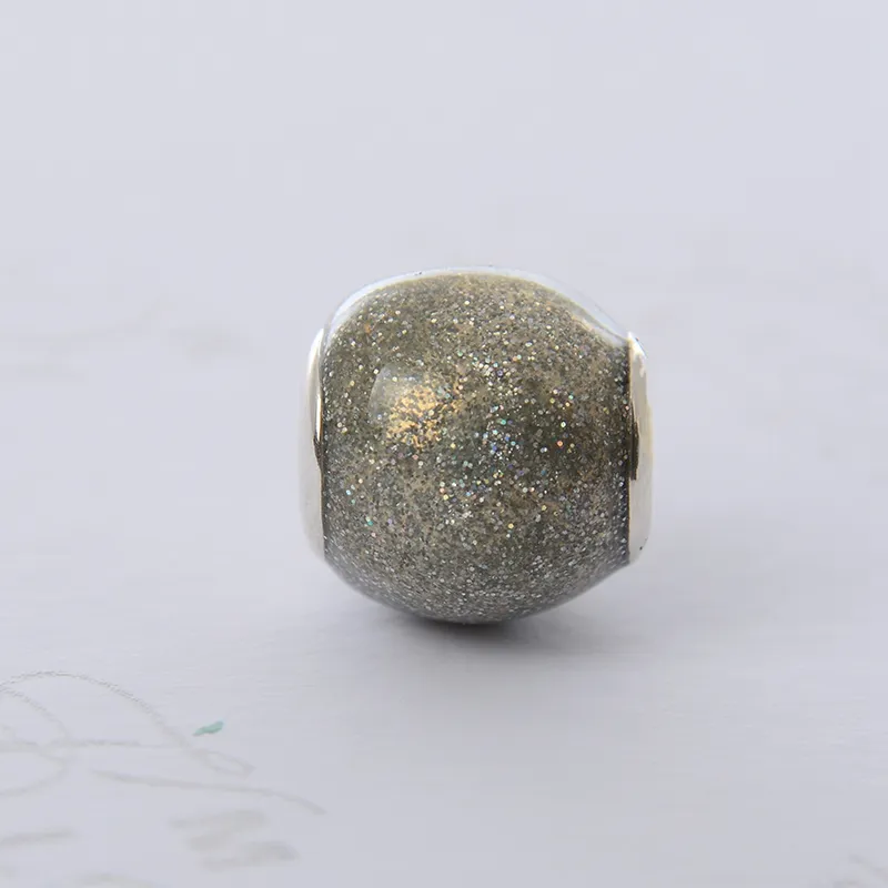 Glitter Ball Enalj Charms Beads S925 Sterling Silver Fits For DIY Style 791828NBP H92775280