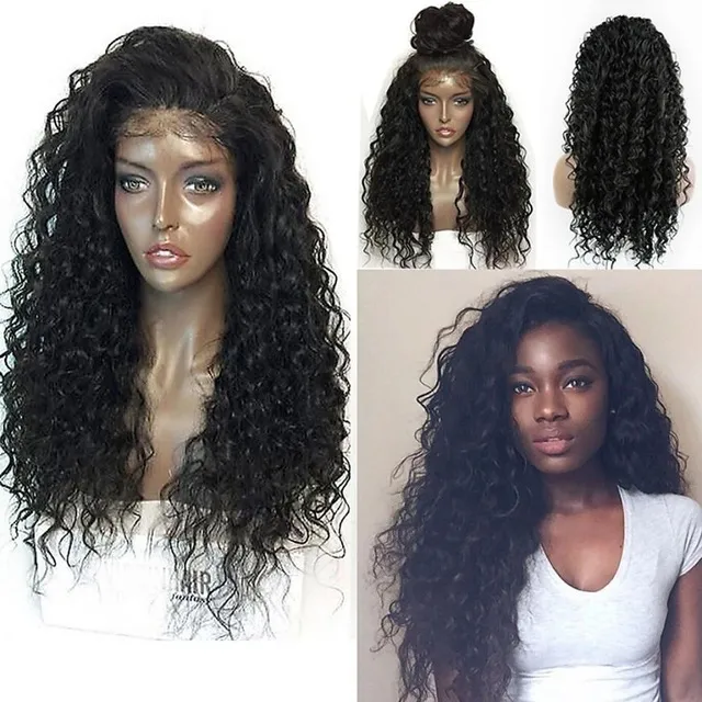 360 Lace Frontal Wig 180% Density Pre-Plucked Hairline 360 Lace Front Human Hair Wig Curly Hair Wig for Black Women 12inch 180% densit