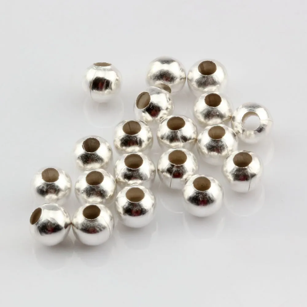 500 pièces sans couture boule entretoises perle 6mm pour les résultats de bijoux faisant plaqué or/argent etc.