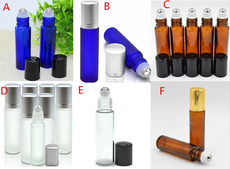 Wholesale Wholesale Price 10ml Colorful Frosted Glass Roller Bottles Stainless Steel Roll On