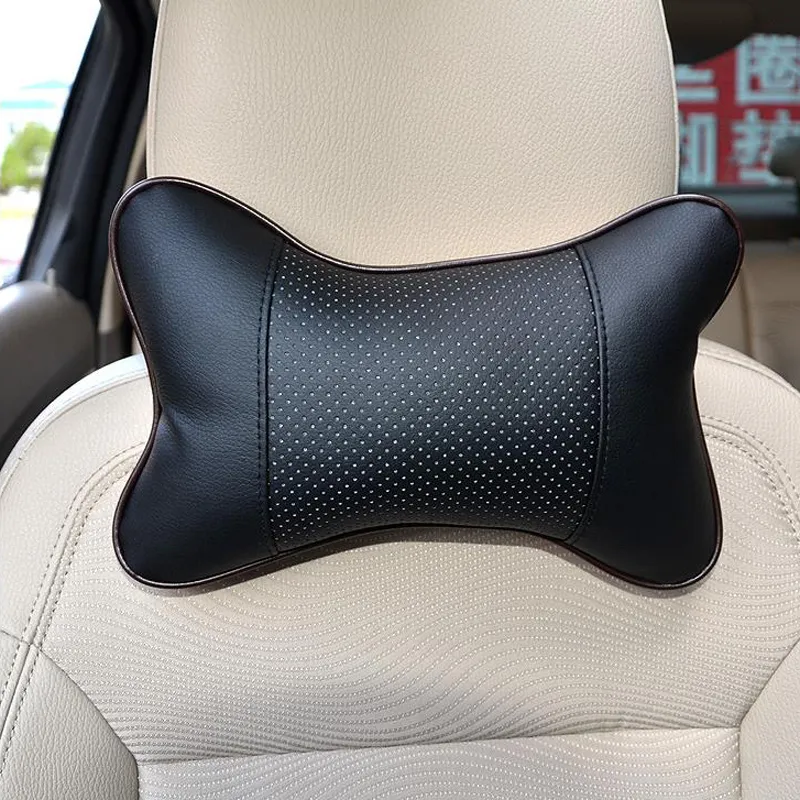 Neue 2/Pcs PU Leder Kopfstütze Nacken Kissen Auto Auto Sitz