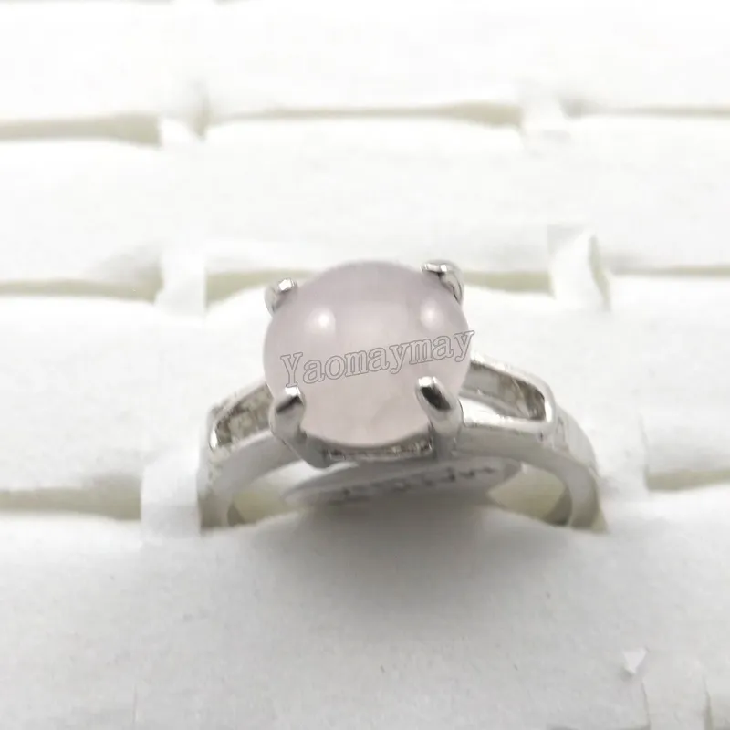 Fashion Pink Crystal Rings Kvinnesmycken Rose Quartz Rings 50st grossist