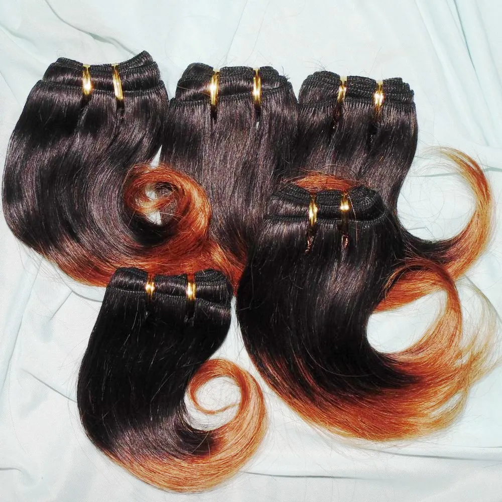 Cadeau d'anniversaire mystérieux / Bundles de cheveux malaisiens ombrés deux couleurs trames remises prix