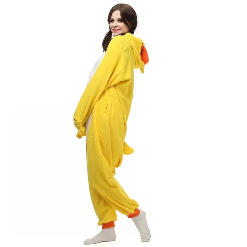 Halloween Party Costume cute Lovely Yellow Duck Onesie Pajamas Costume Unisex Adult One-piece Sleepwear Onesie Tops Party Cartoon 266f