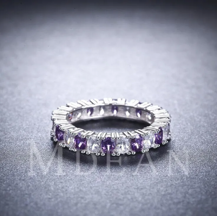 2017 New Arrival Wholesale choucong Women Fashion Jewelry 925 Sterling Silver Amethyst CZ Diamond Party Classic Lady's Band Ring Gift