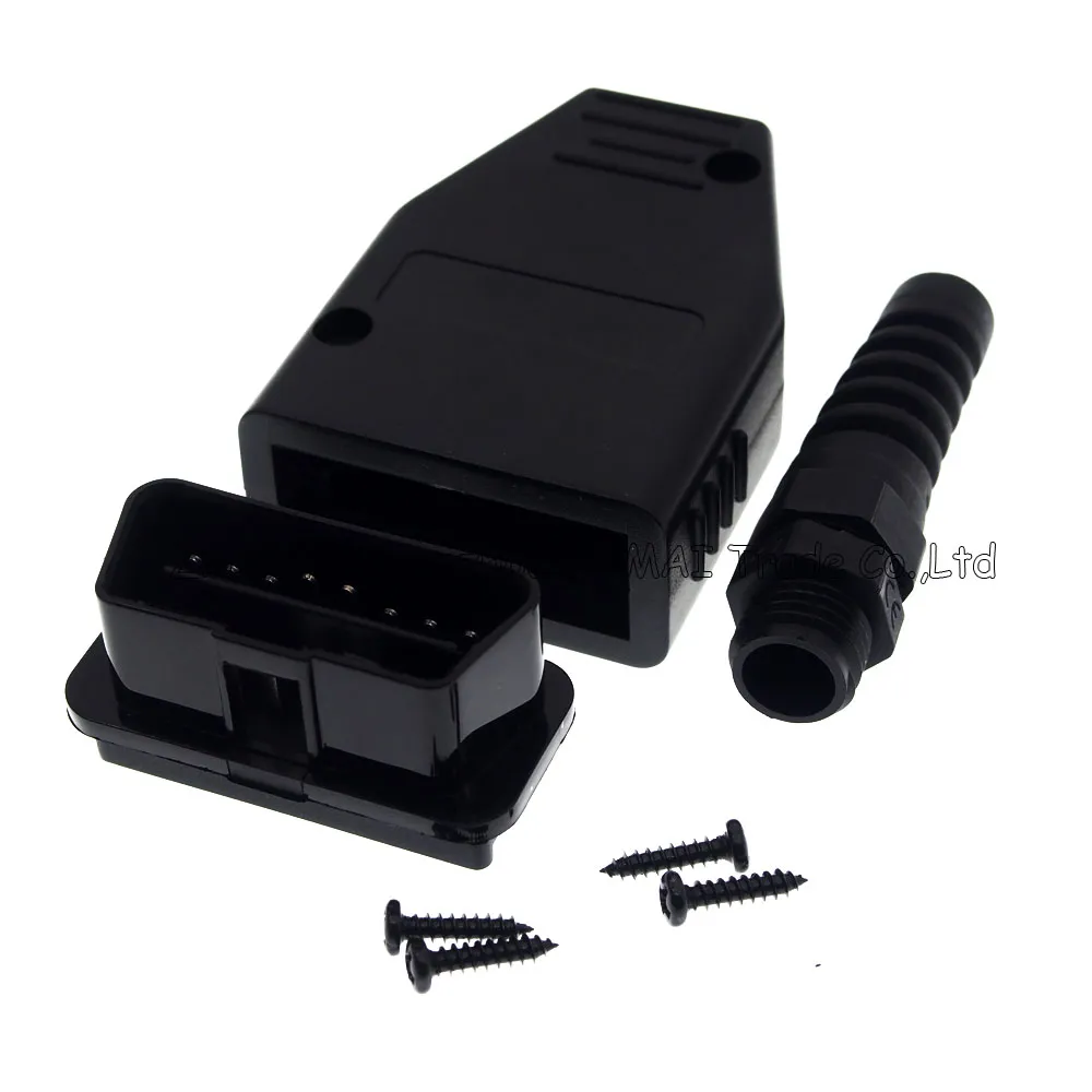 16 Pin OBD2 12V male plug connector for ECU OBD2 Test/Automobile diagnosis,Long type with PCB board 16P OBD connector