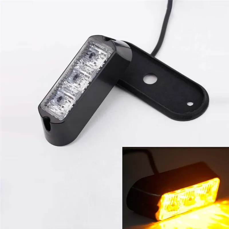 30 TEILE/LOS 3W 3 LED Auto Lkw Blinkende Strobe Notfall Warnung Licht Lampe Wasserdicht 12V-24V bernstein