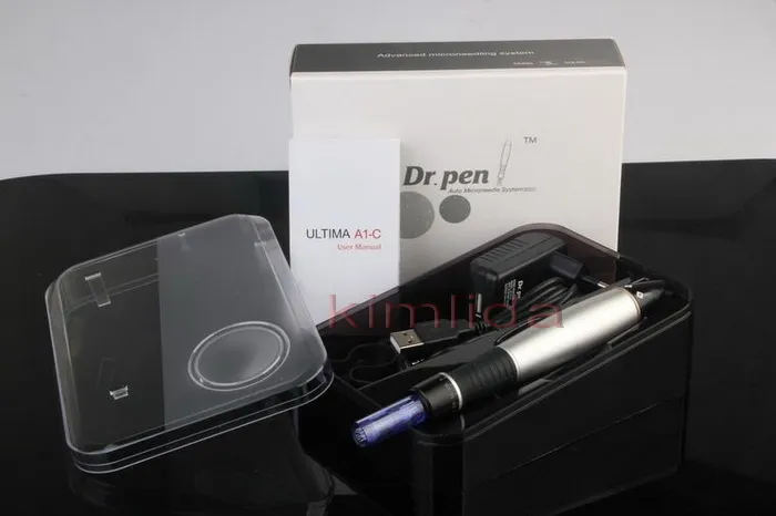 Mais novo A1-C dr.pen 6 Velocidade Derma Caneta Electic Auto Micro Dermapen Dermapen 3.0mm Meso 12 Caneta Agulhas Com Cartucho Substituível