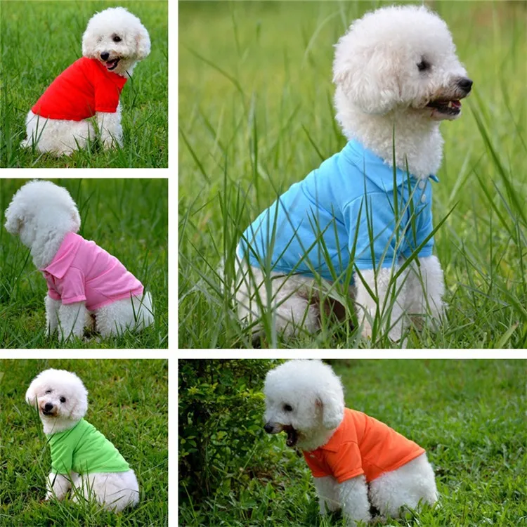 Pet TShirts 2017 Summer Solid Dog Clothes Fashion Classic T Shirts Cotton Clothes Dog Puppy Small Dog Clothes Cheap Pet Apparel IA907