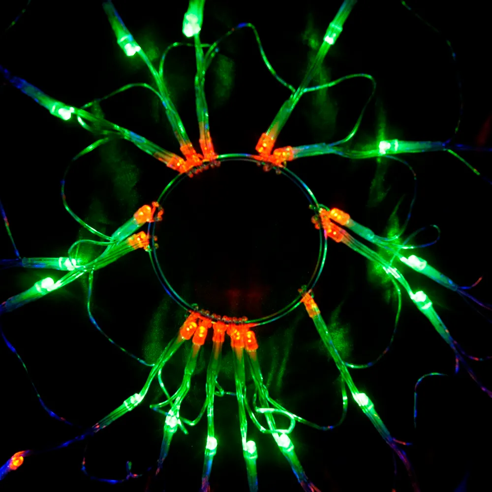 Vattentät RGB -spindel LED Net String 1 2m 120 LED Colorful Light Christmas Party Wedding LED Curtain String Lights Gadern Lawn Lam221m