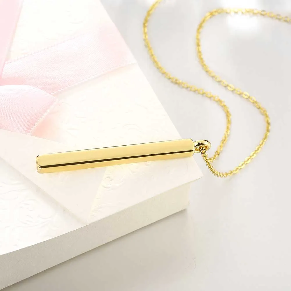 Extreme Simplicity Long Strip Pendant Necklace Europeo y Americano Popular 18K plateado en oro Nickle Antialérgico collares románticos