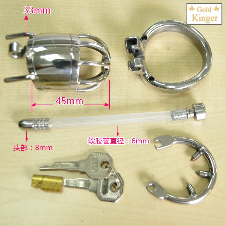 Nouveau Super petit dispositif masculin 45MM Cage à coq adulte avec cathéter urétral BDSM jouets sexuels ceinture en acier inoxydable 1044928