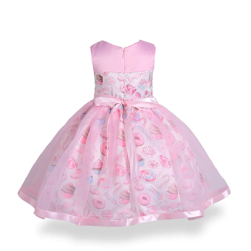 2017 childrens icecream evening princess dresses kids party clothes baby girls high quality clothing toddler fashion dress for 100-150cm