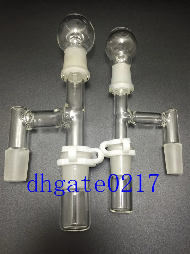 Rura palenia 18 mm 14 mm 90 stopni Olej Reclaveer Glass Adapter Bongs Rura wodna jest wyposażona w słoik i klip Keck