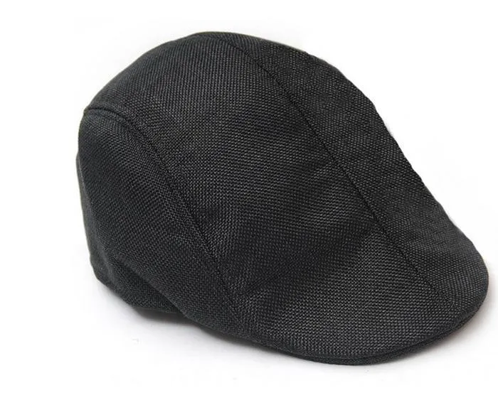 Helt nya Kvinnor Män Retro Cap Peaked Beret Fashion Linen Bomull Fransk Newsboy Visor Golf Körning Platt Cabbie Artist Hat Xmas Present 