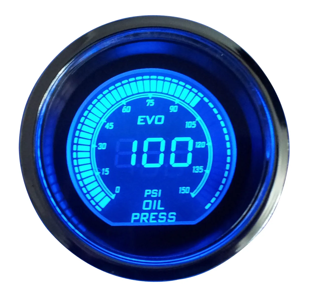 Medidor de presión de aceite de 2 pulgadas, 52mm, 12V, luz LED azul y roja, lente de tinte, pantalla LCD, medidor Digital para coche, negro, Universal