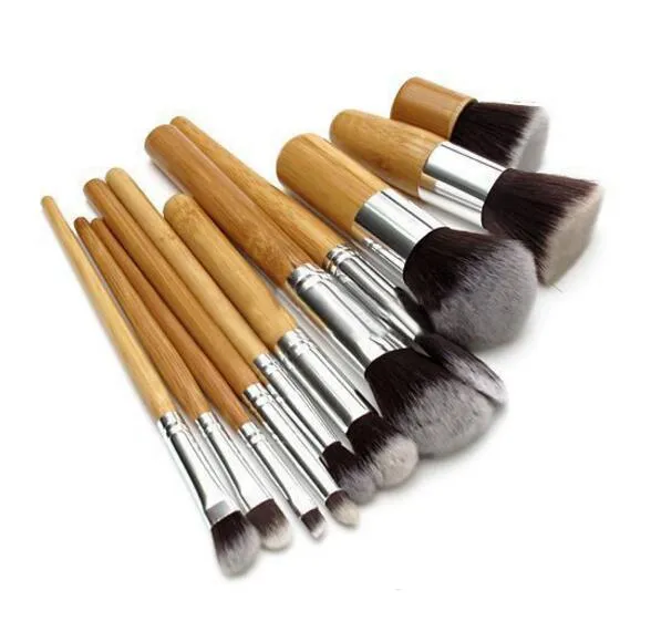 11 pezzi pennelli trucco professionale set di penne ombretto fondotinta correttore pennello sfumare manico in legno strumenti cosmetici all'ingrosso