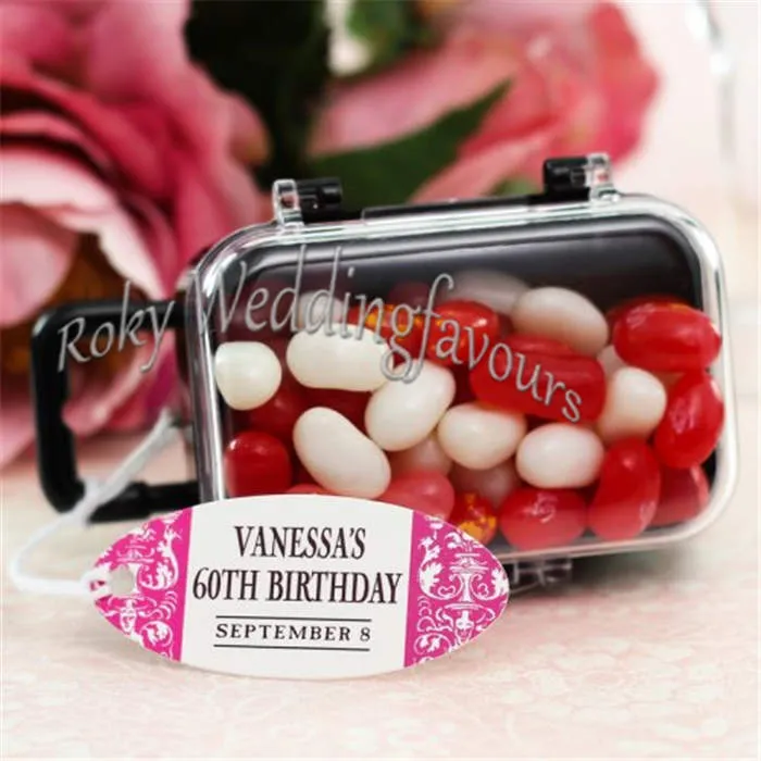 White Acrylic Mini Rolling Travel Suitcase Candy Box Baby Shower Wedding Favors Party Sweet Table Decors Supplies Gifts