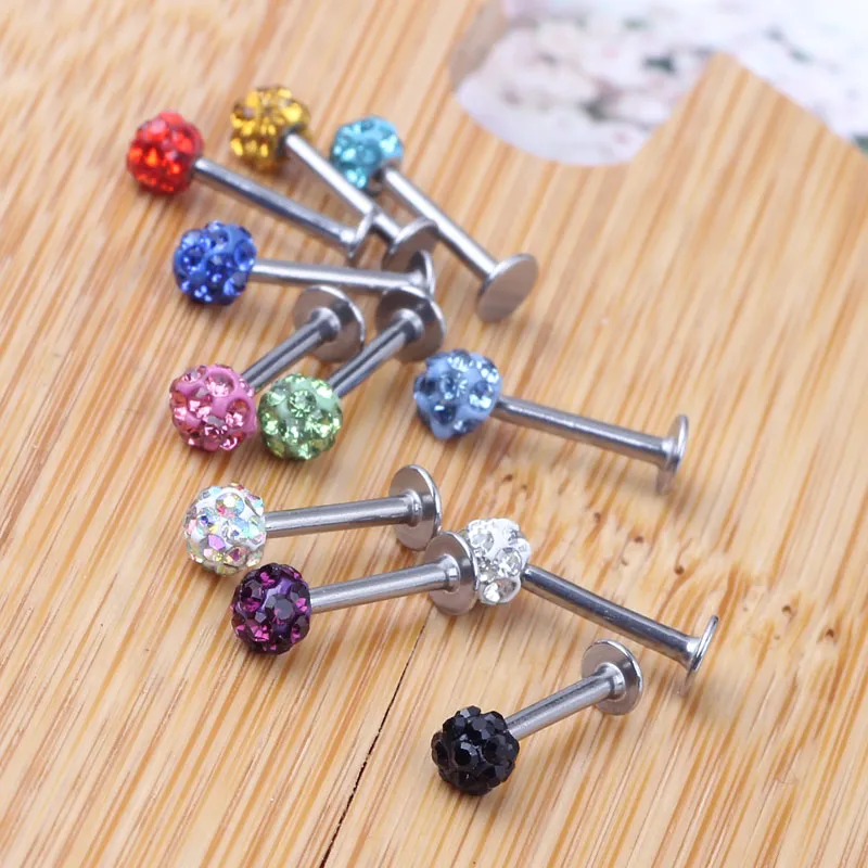 Labret Piercing Tong Ringen Labret Lip Ringen Womens Labret Stud Lip Bars Body Piercing Sieraden LOT6835734