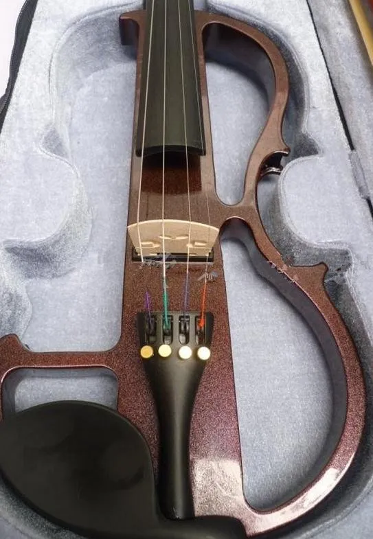 Violin 4/4 Högkvalitativ elektrisk violin Handcraft Violino Musikinstrument Violin Brasilien Wood Bow