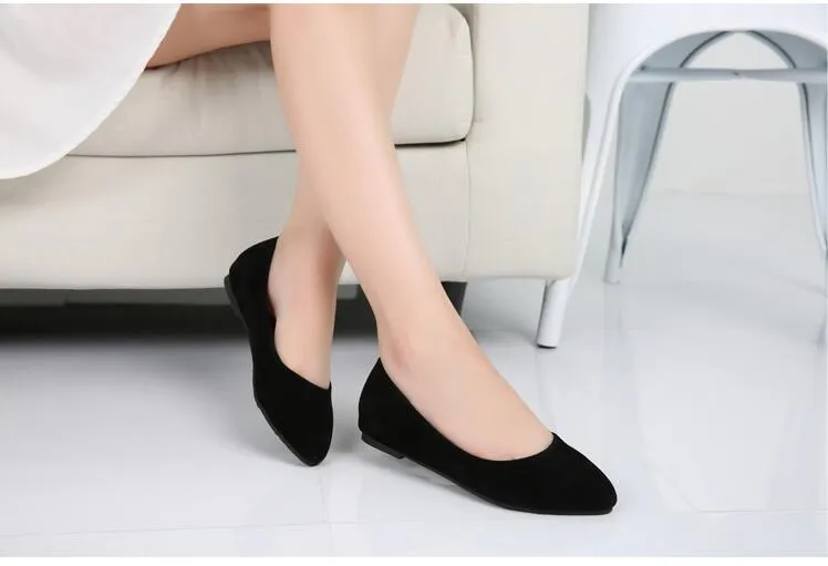 HBP Spring Summer Ladies Shoes Flats Flats Women Flat Shoes Woman Ballerinas black حجم كبير 32 - 44 حذاءًا غير رسمي Sapato Womens Roafe