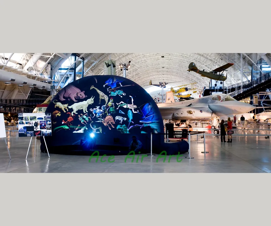 Günstige Iglu-aufblasbare Planetariumskuppel, aufblasbare astronomische Zeltkuppel, Luftblasen-Planetarium, Aeroshow-Kuppel mit Einzelring