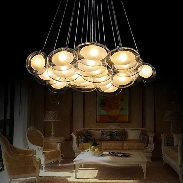moderna minimalistiska led ljuskronor glas pendelbelysning matsal vardagsrum taklampa ac85265v