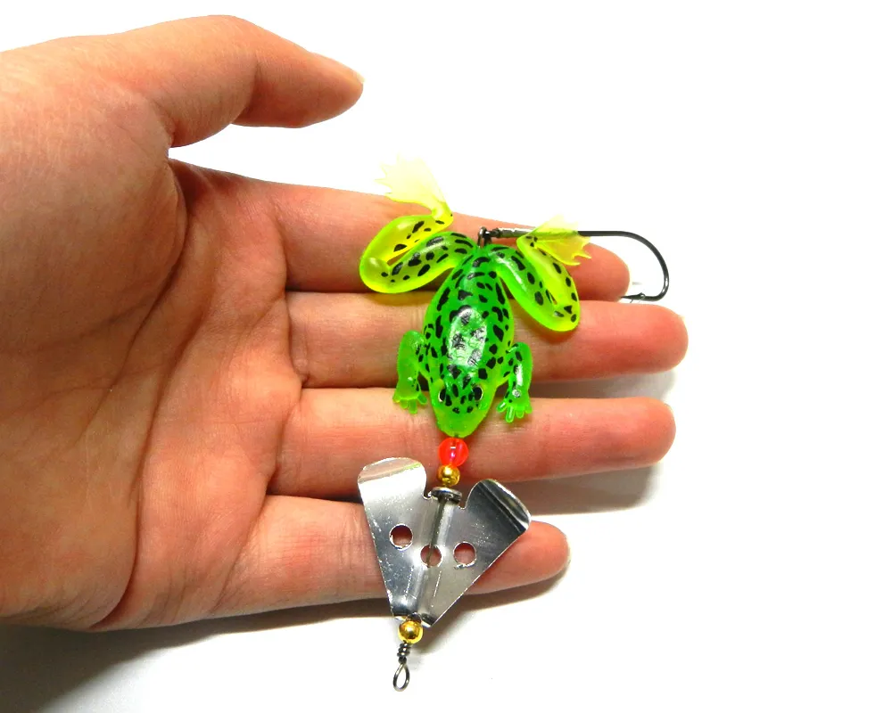 Hengjia Rubber Frog Lure PVC Soft Fishing Baits 11.5cm 6.2g Spinner Spoon Lures Bass Crank Saltwater carp Fishing Tackle
