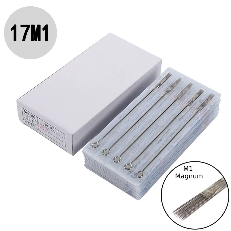 Disposable Tattoo Needles Premade Sterile 17M1 Magnum 50pcs Tattoo Needles