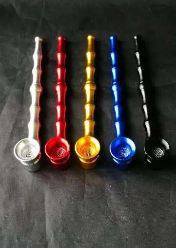 The new bamboo metal pipe, color random delivery--glass hookah smoking pipe Glass gongs - oil rigs glass bongs glass hookah smoking pipe