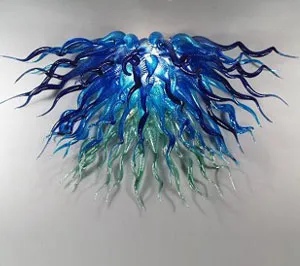 Contemporary Blown Murano pendant lamp LED Chandelier for Home Decor Modern Design Blue Borosilicate Glass Chandeliers Lights in Dubai