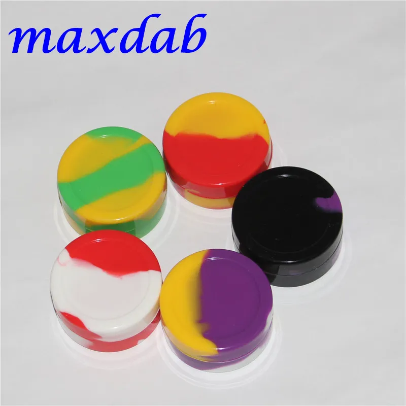 Non Stick Silicone Jars box Round Shape 22ML 55mmX28mm Dab Wax Vaporizer Oil Silicone Container In Stock