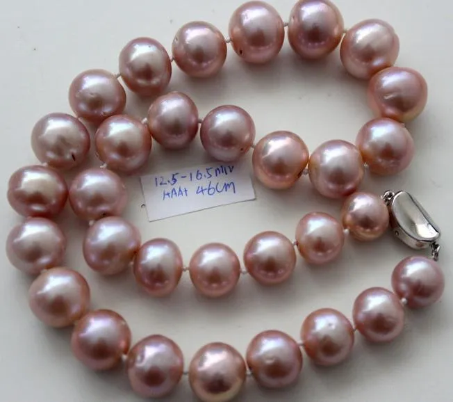 Affascinante collana di perle viola dei Mari del Sud da 10-11 mm Chiusura in argento 925 da 18 pollici