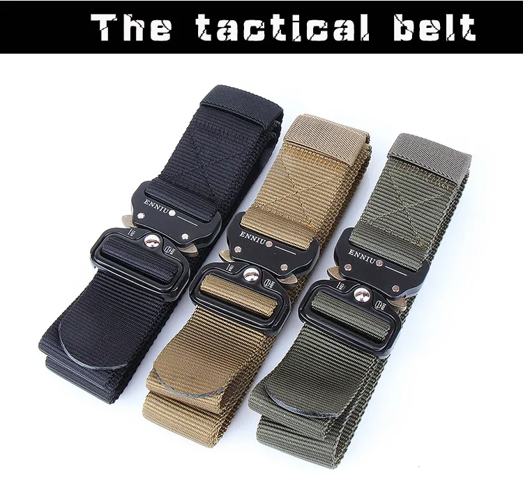 ENNIU – ceinture à boucle à dégagement rapide de 38CM, ceinture de sécurité extérieure à séchage rapide, ceinture tactique d'entraînement en Nylon pur, nouvelle collection 9099848