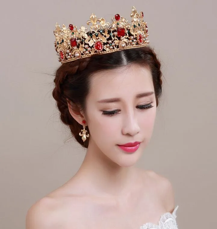 Royal Luxury Crown Bridal Tiaras Coroa de casamento Princesa grande cheia de acessórios para cabelos de luxo CrownHeadband Party Tiara ht144993454