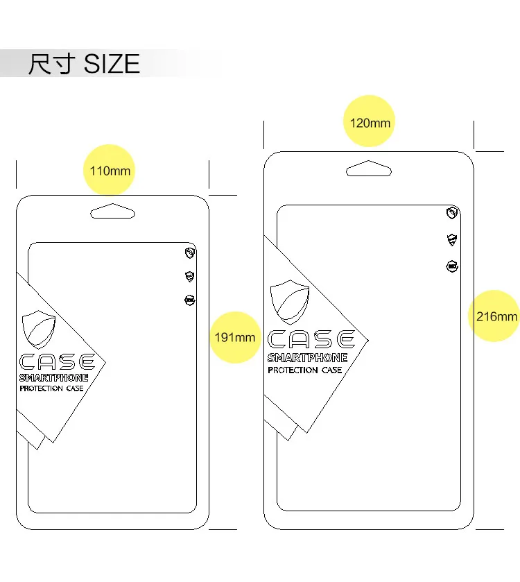 200 pezzi Logo personalizzato Opp Plastic Stup Packaging iPhone 7 7 Plus Cover telefono Samsung S5 Case3073236