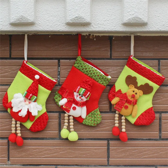 meias de Natal Meias de presente de Natal Sacos Meias de doces de Natal enfeites de natal desenhos animados decoração de natal meias de natal fofos