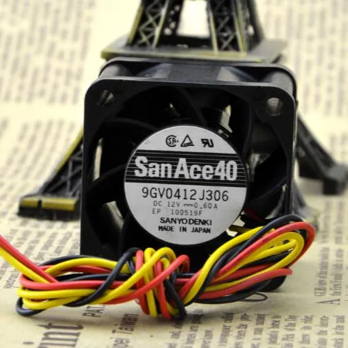Sanyo 4cm 9GV0412J301 12V 0.6A 40 * 40 * 28 3 Wire 1U Chassis Fan Super Server Fan