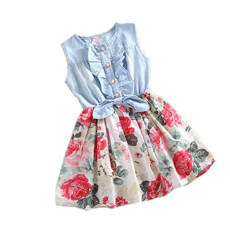 white christmas dresses Cherry Blossom Denim Dress main image 1