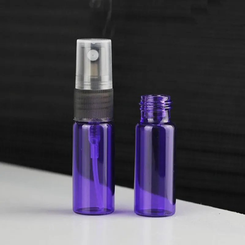 5ml rouge pourpre bleu bouteille de parfum en verre, rechargeable 5ml coloré vaporisateur brumisateur atomiseur expédition rapide