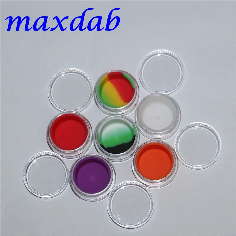 Новые 3ML Акриловые восковые контейнеры Силиконовые банка DAB Wax Контейнеры силиконовые DAB Барные стеклянные нефтяные контейнеры с бесплатным