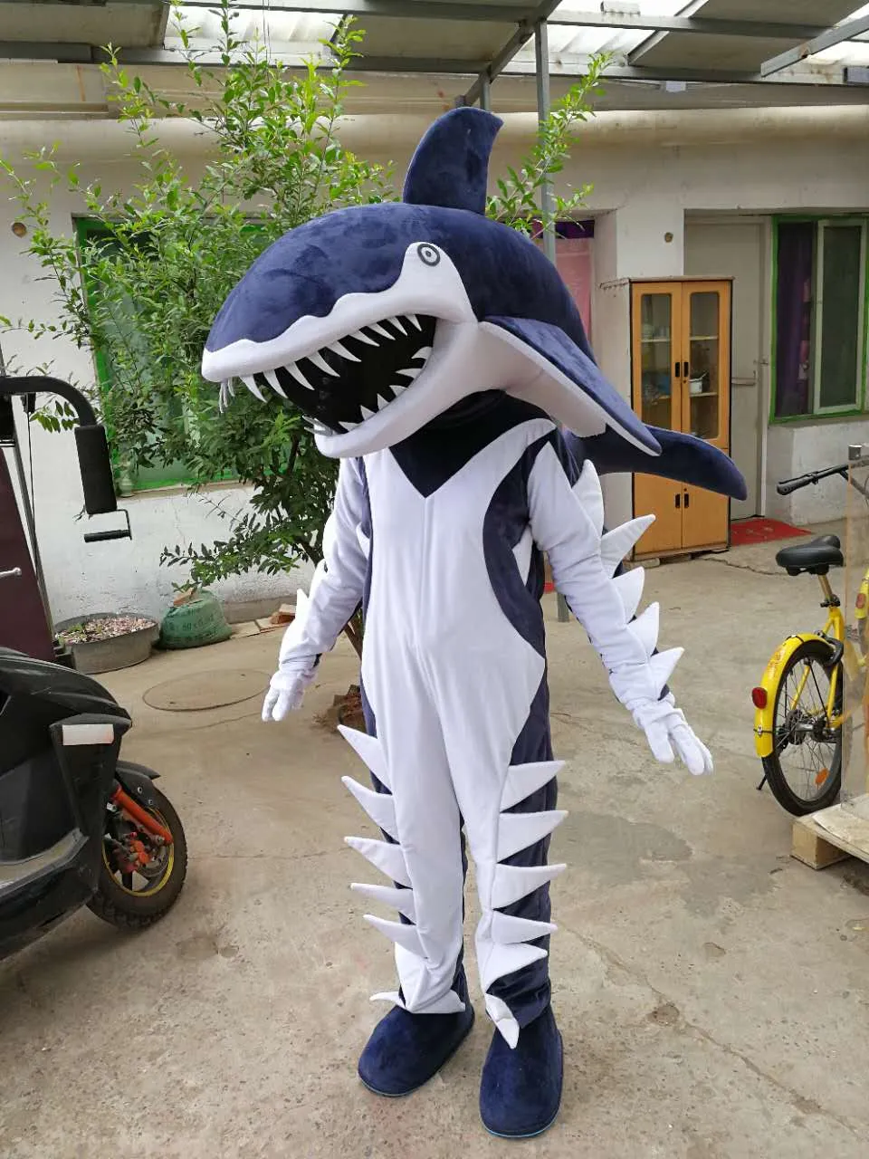 Högkvalitativa riktiga bilder Deluxe Shark Mascot Kostym Anime Kostymer Reklam Maskotte Vuxen Storlek Fabriks Direkt Gratis frakt