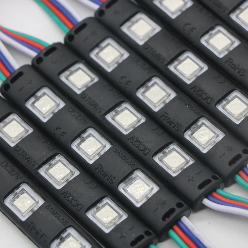 New Arrival 5050 SMD 3LEDS RGB Injection LED Modules with Lens DC 12V Waterproof IP67 Advertising Light