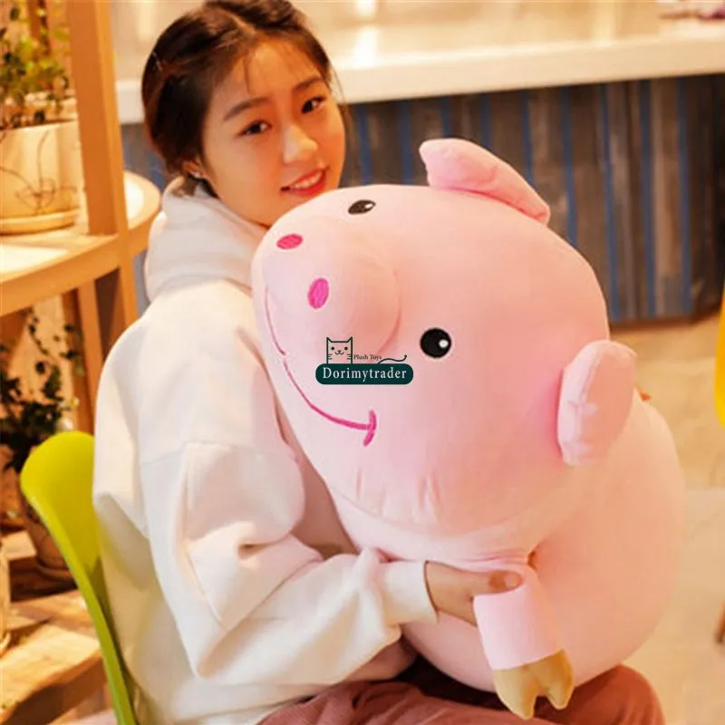 Dorimytrader Kawaii Big Soft Piggy Plush Toys Lovely Stuffed Animal Pig Pillow Doll for Children Gift Xmas Present 35inch 90cm DY61338