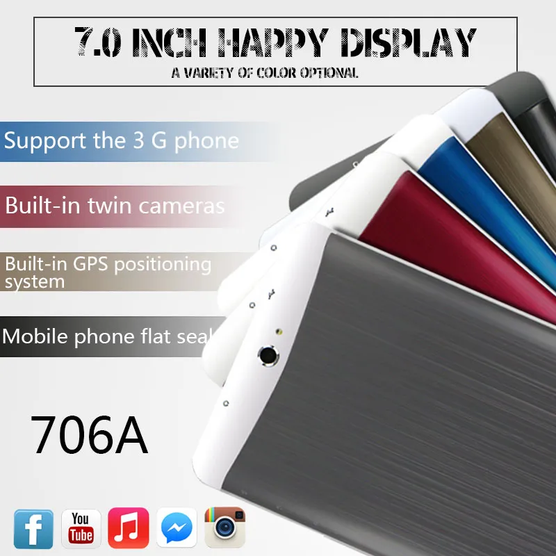 3G Tablet PC 7 дюймов MTK6572 Dual core 512 МБ 8 г фаблет таблетки ПК Android Bluetooth GPS wifi двойная камера с SIM-картой слоты телефонный звонок