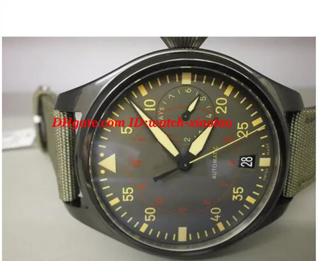 Wristwatch Listwatch 46 مم الطيارين أنثراسيت الاتصال أوتوماتيكي الحركة الميكانيكية السيراميك I/W3880-02 أزياء العلامة التجارية رجال مشاهدة الرجال