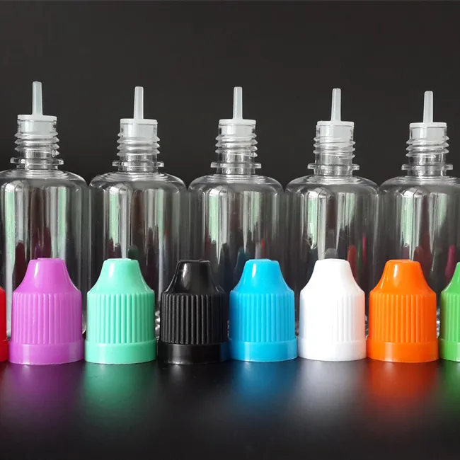 30ml E líquido Dropper Bottle PET Limpar Vape E suco de garrafa vazia garrafas de plástico com longas Ponta Delgada e Cap Childproof