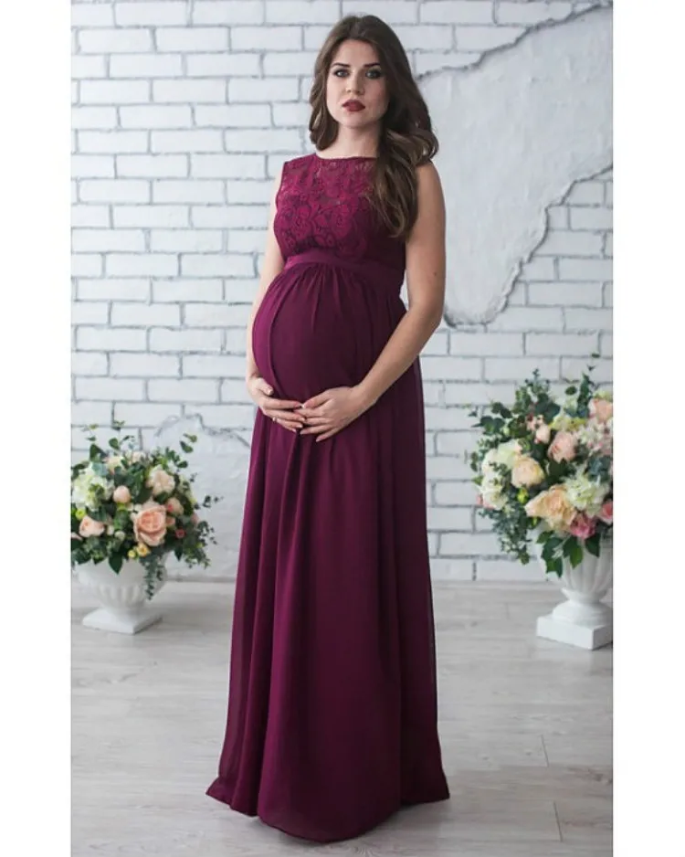 2018 spring and summer dress for pregnant women pregnant women round neck lace dressPregnant women skirt2080227