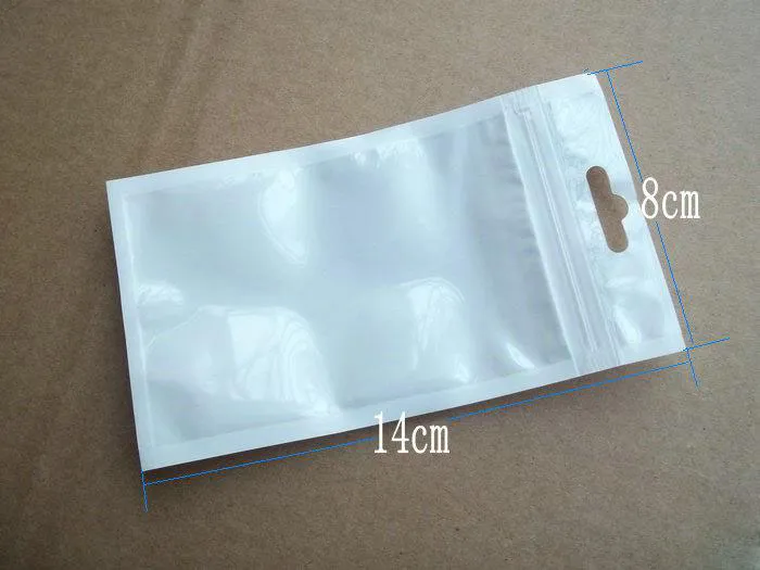 Wholesale clear+white plastic Zipper Retail package bag For Data cable car charger Cell Phone Accessories Packing bag