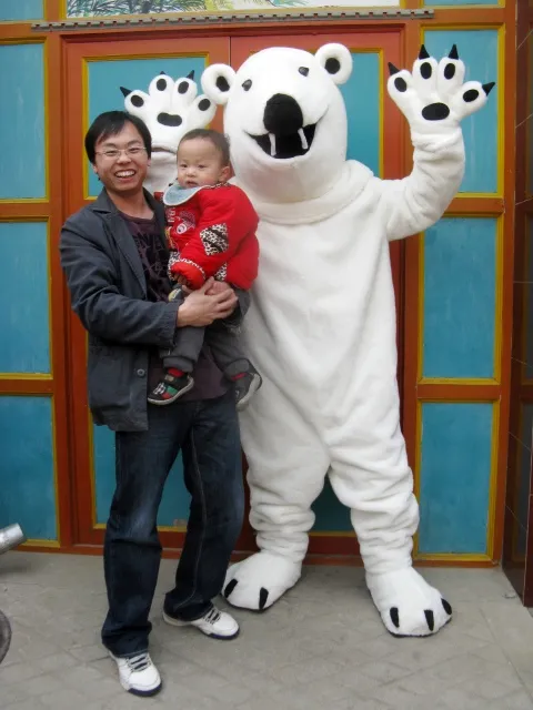 высокое качество реальные фотографии Делюкс Белый медведь талисман костюм взрослых размер фабрики прямая бесплатная доставка